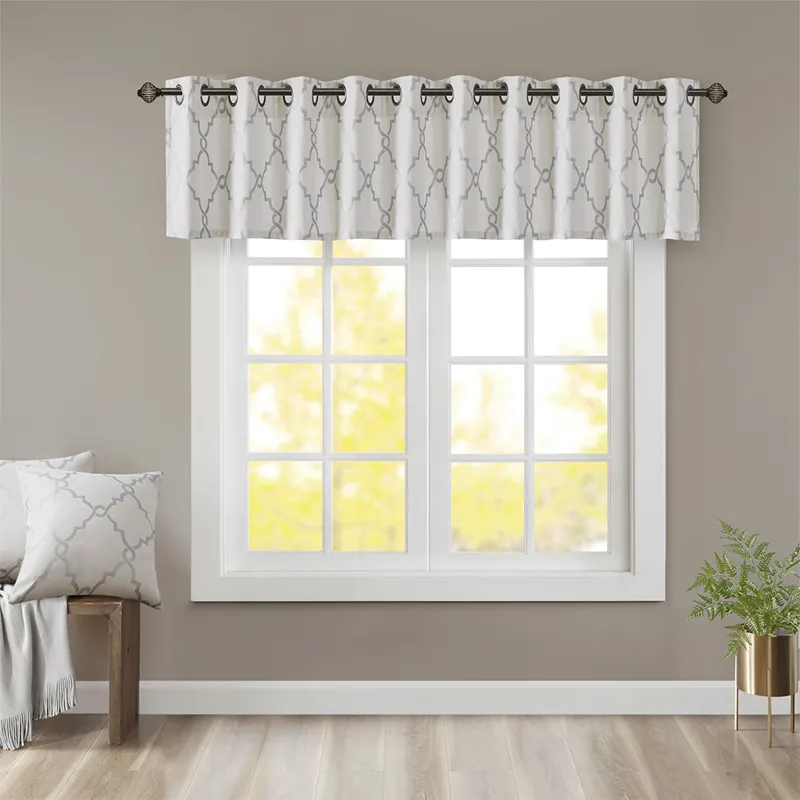 Madison Park Saratoga Fretwork Print Grommet Top Window Valance