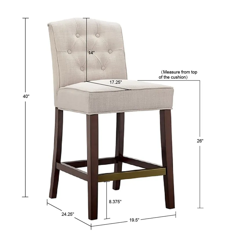 Marian Tufted Counter Stool - Tan