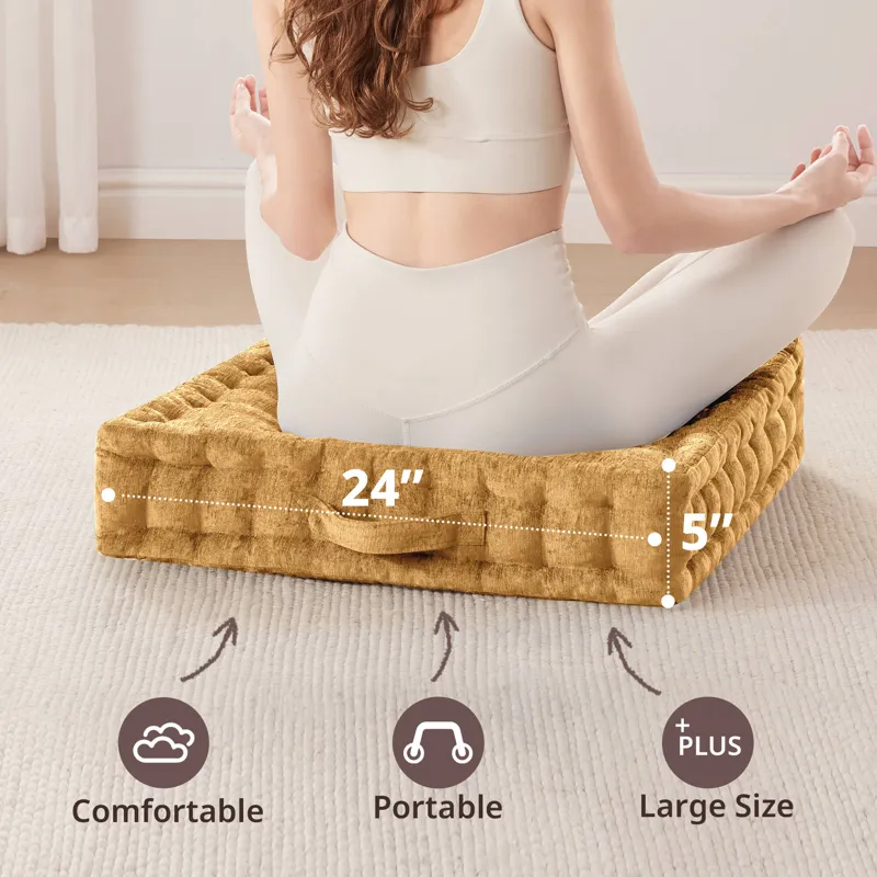 Intelligent Design Azza Poly Chenille Square Floor Pillow Cushion