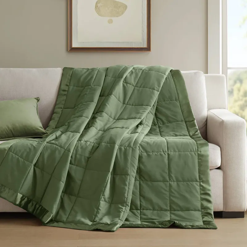 Madison Park Windom Lightweight Down Alternative Blanket with Satin Trim