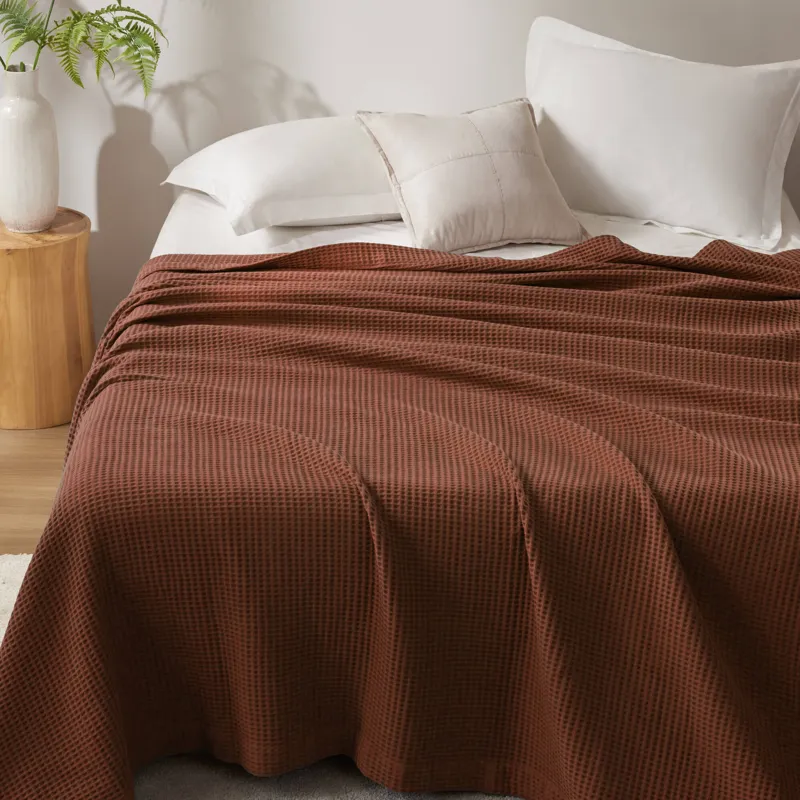 Madison Park Waffle Weave Cotton Blanket