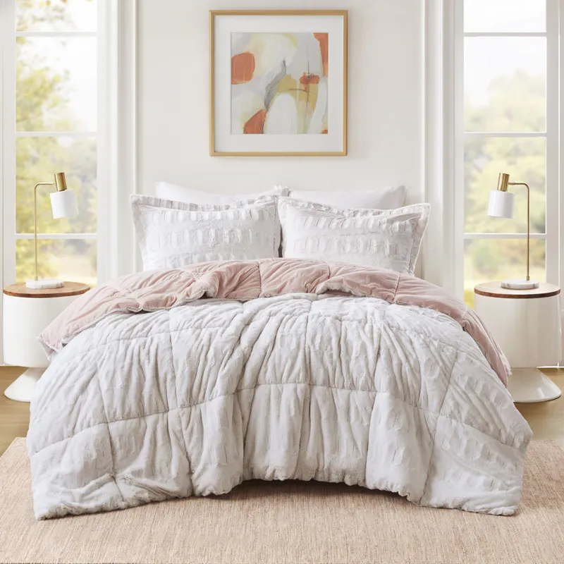 Madison Park Gia Faux Fur Comforter Mini Set