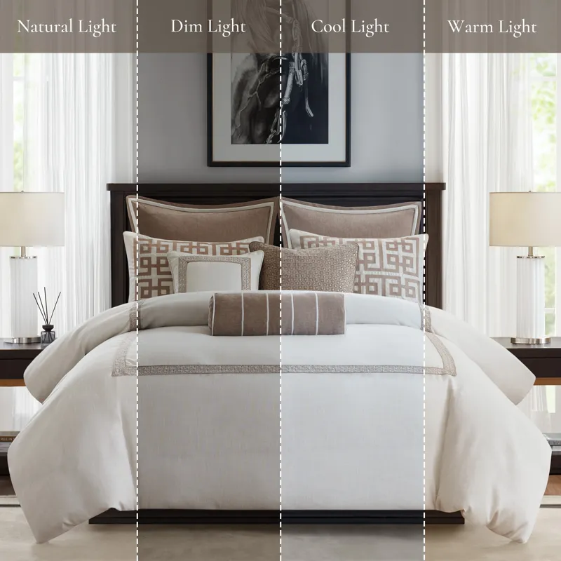 Madison Park Signature Jarvis Embroidery Oversized Duvet Style Comforter Set
