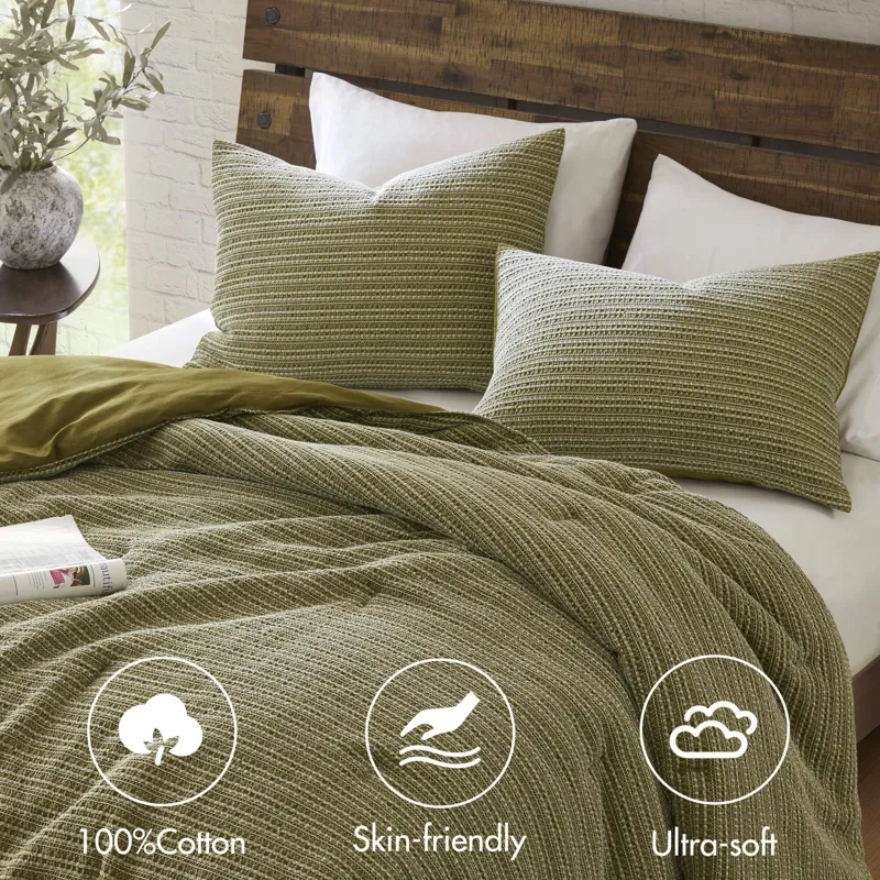 Woolrich Lyon Waffle Washed Comforter Set