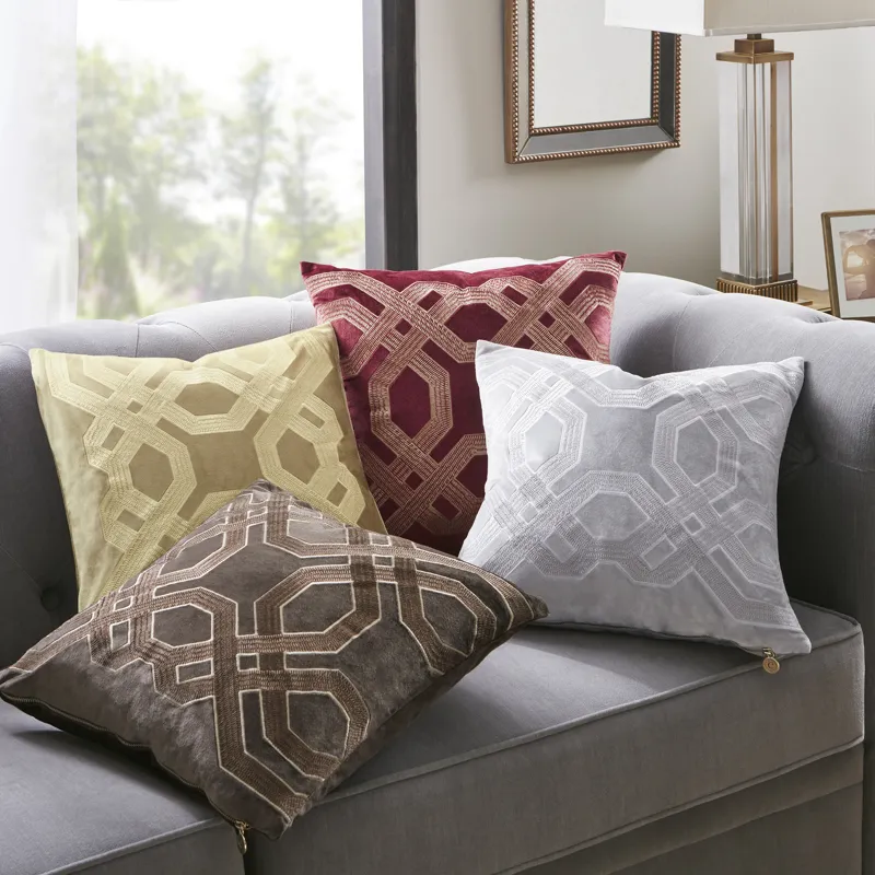 Biron Square Decor Pillow - Silver
