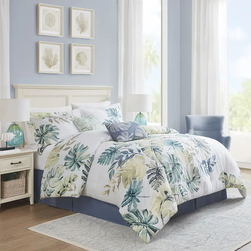 Harbor House Blue Lorelai Cotton Printed 6 Piece Comforter Set