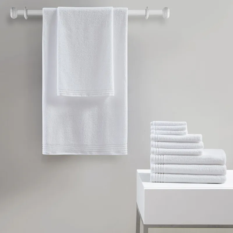 Big Bundle 100% Cotton Quick Dry 12 Piece Bath Towel Set - White