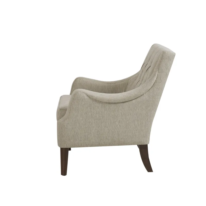 Qwen Button Tufted Accent Chair - Beige