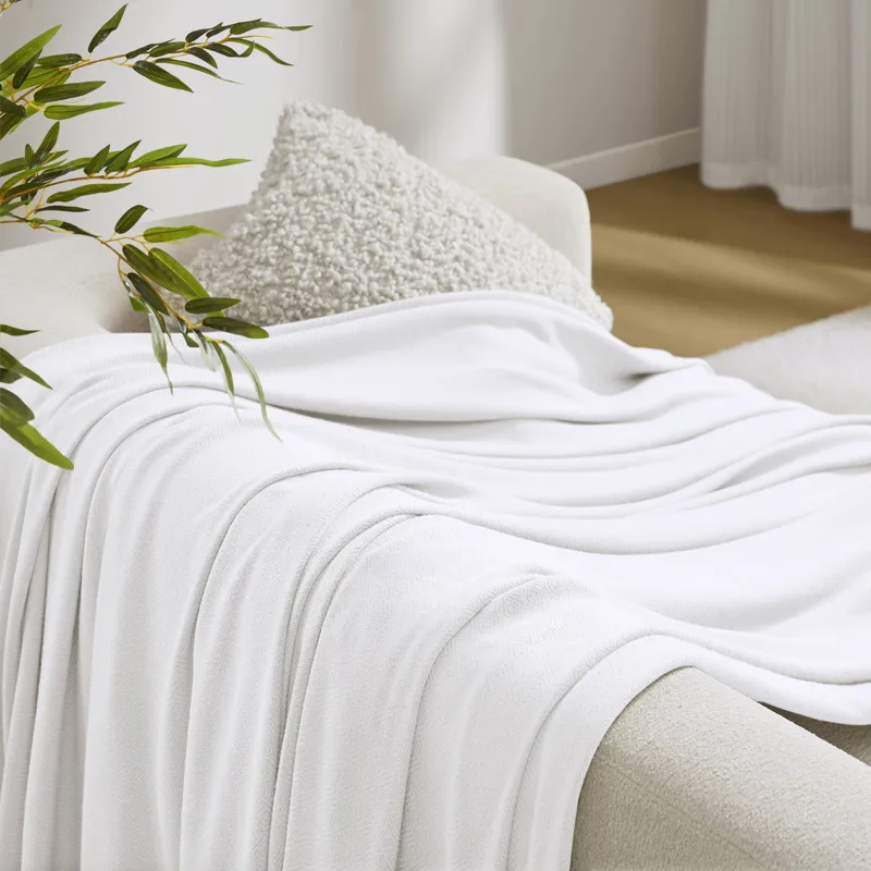 Bamboo Cotton Full/Queen Rayon from Bamboo Cotton Blanket - White