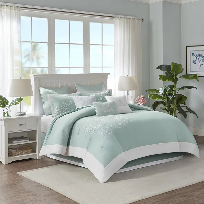 Harbor House Blue Coastline Oversized Cotton Jacquard Comforter Set