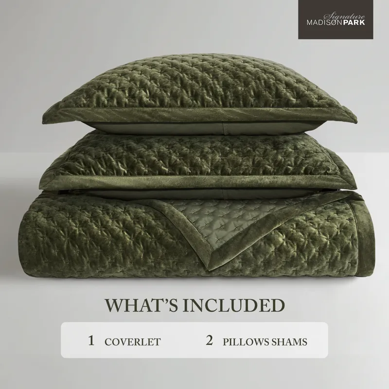 Madison Park Signature Charleston Velvet Coverlet Mini Set