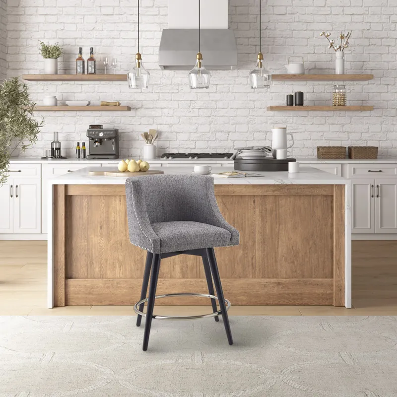 Mateo Swivel Counter Stool - Grey