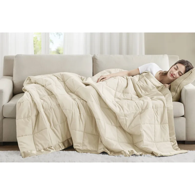 Madison Park Windom Lightweight Down Alternative Blanket with Satin Trim