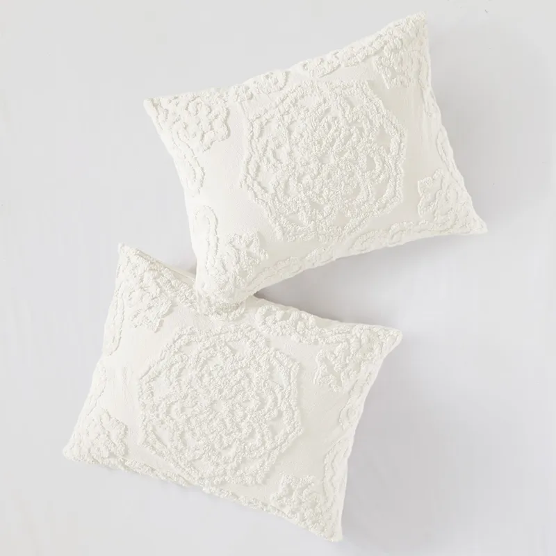 Madison Park Laetitia Tufted Cotton Chenille Medallion Duvet Cover Set