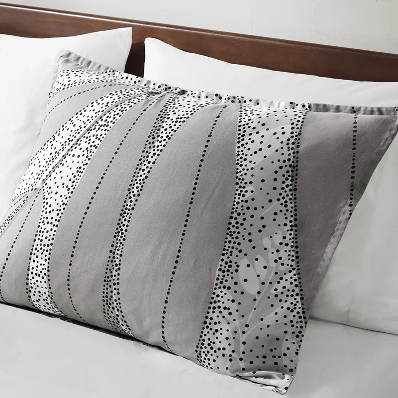 Adrian King/California King Botanical Cotton Comforter Set - Gray