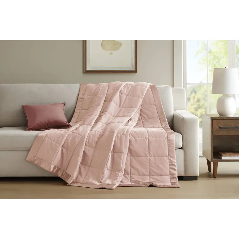 Madison Park Windom Lightweight Down Alternative Blanket with Satin Trim