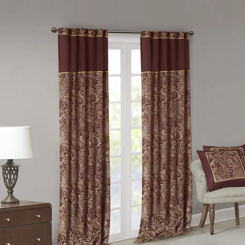Madison Park Aubrey Jacquard Curtain Panel Pair