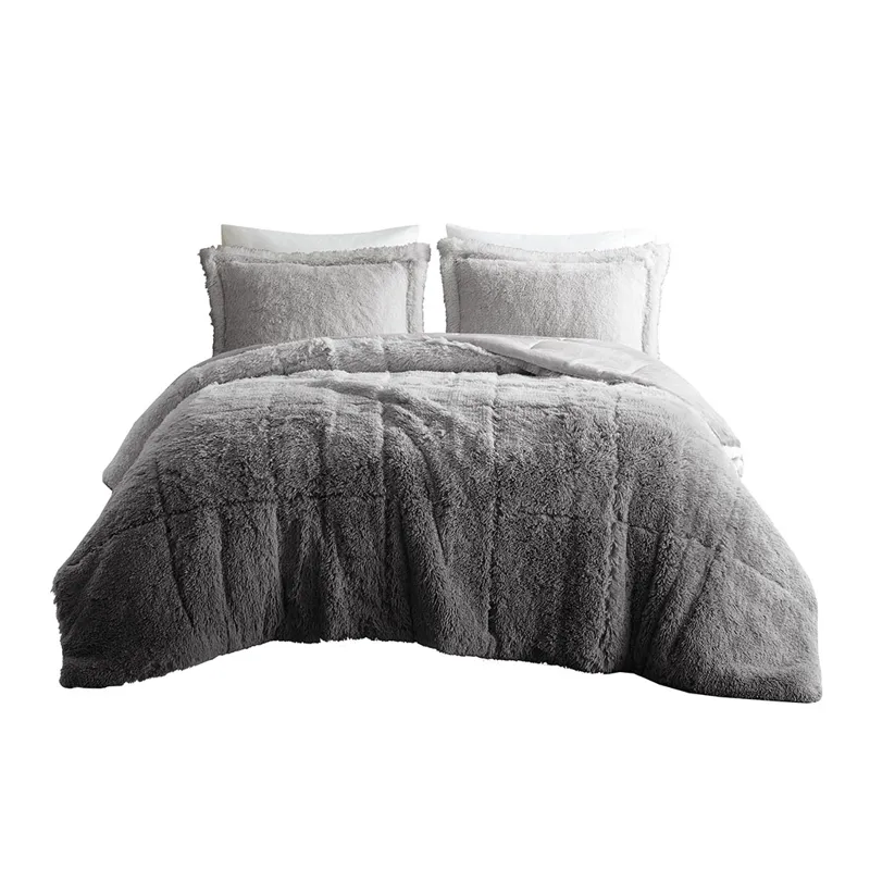 Intelligent Design Brielle Ombre Shaggy Long Fur Comforter Mini Set