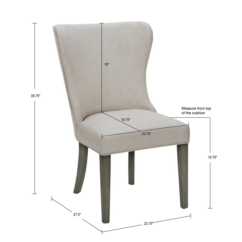 Helena Dining Side Chair - Cream/Grey