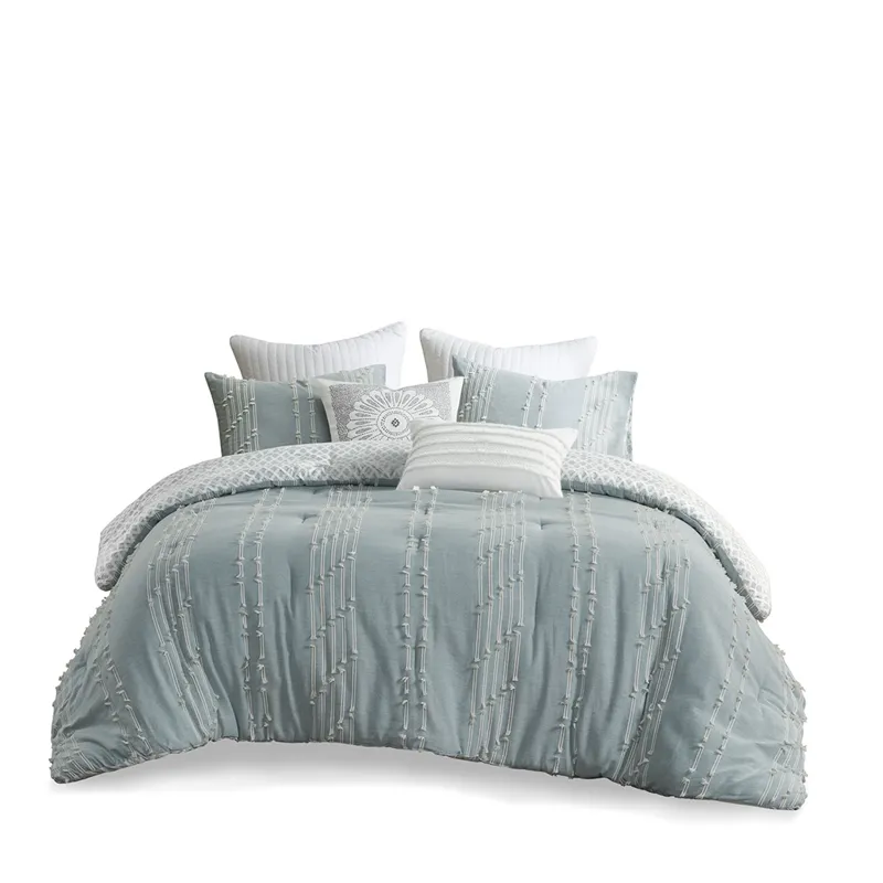 INK+IVY Kara 3 Piece Cotton Jacquard Comforter Set