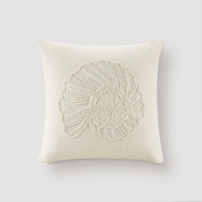 Harbor House Luna Spiral Shell 1 Piece Cotton Pillow Cover - Linen
