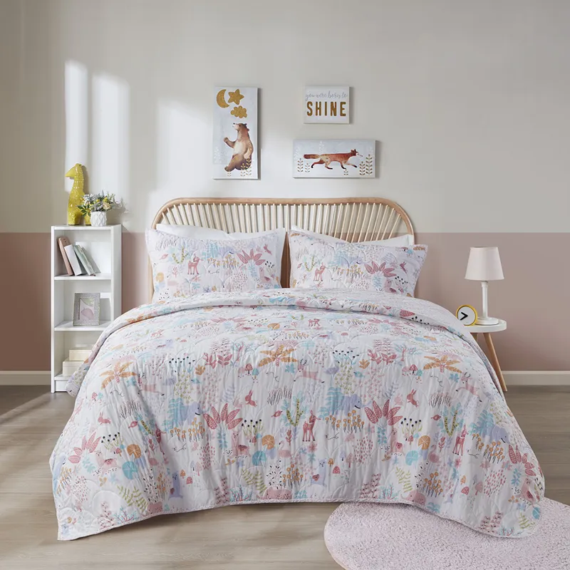 Urban Habitat Kids Iris Woodland Animals Reversible Cotton Quilt Set