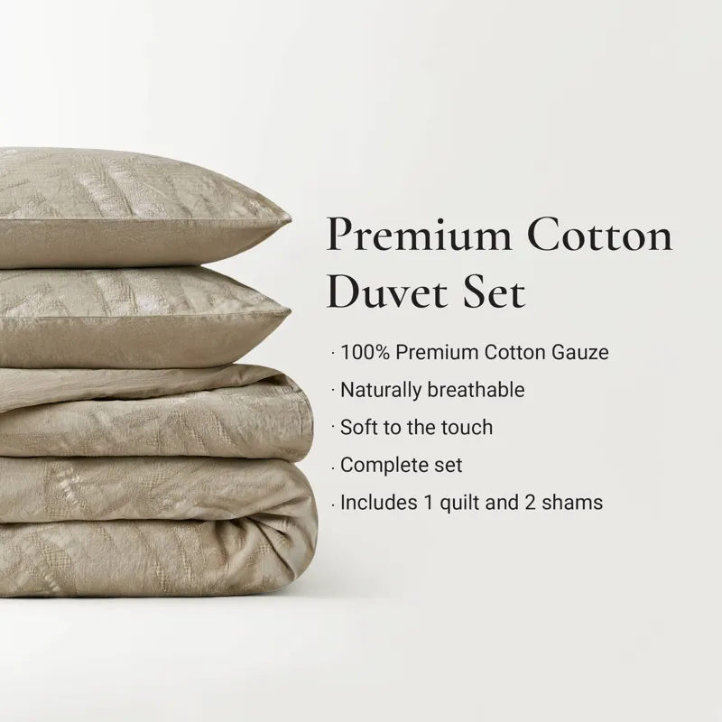 Harbor House Coastal Leaves 3 Piece 3 Piece Cotton Duvet Set