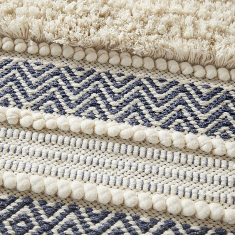INK+IVY Asher Woven Texture Stripe Bath Rug