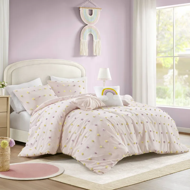 Urban Habitat Kids Callie Cotton Jacquard Pom Pom Comforter Set