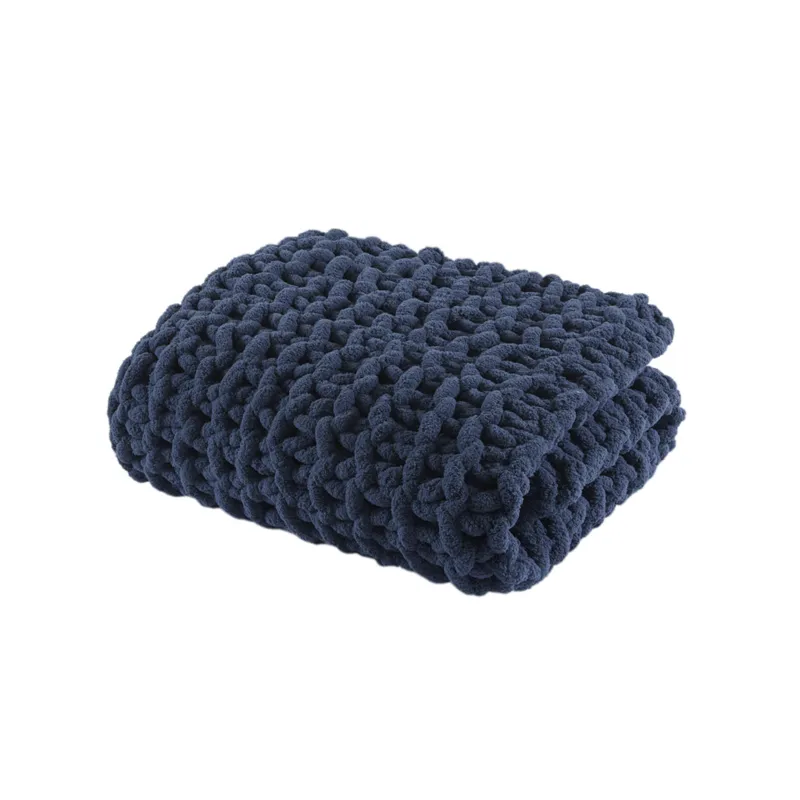 Madison Park Chenille Chunky Knit Throw