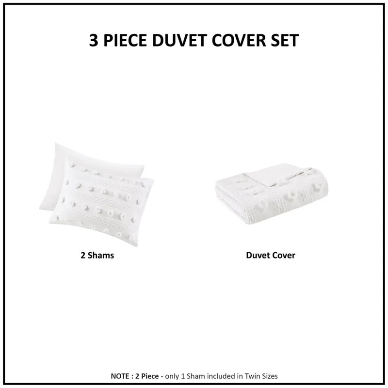 Intelligent Design Lucy Clip Jacquard Duvet Cover Set