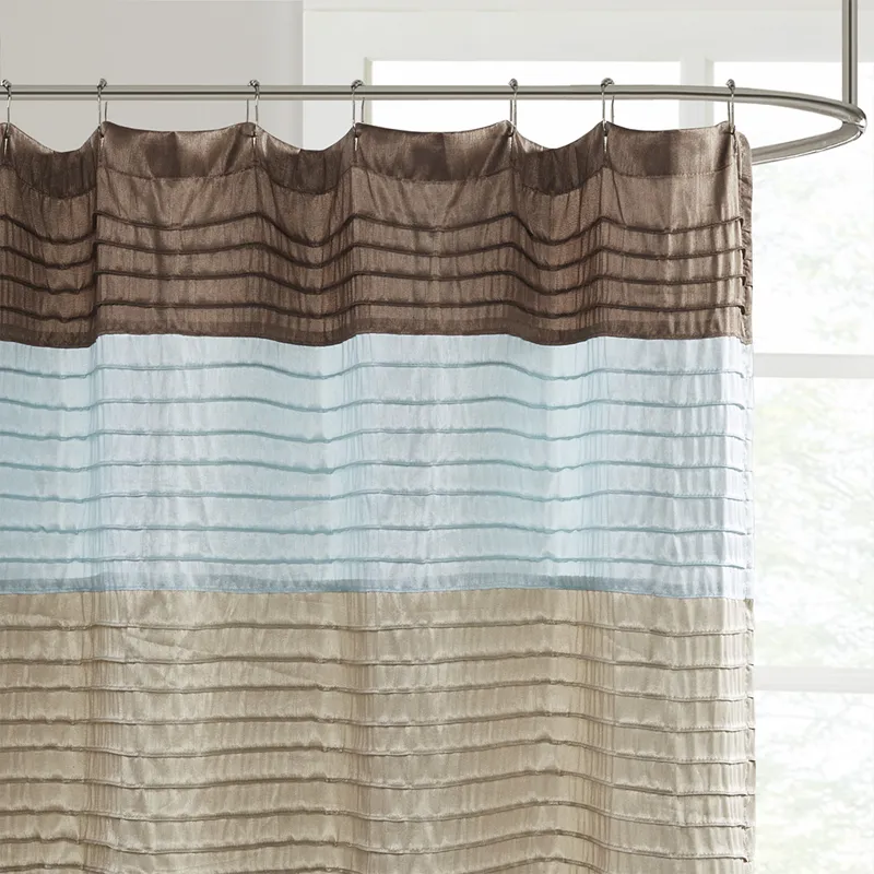 Amherst Faux Silk Shower Curtain - Blue