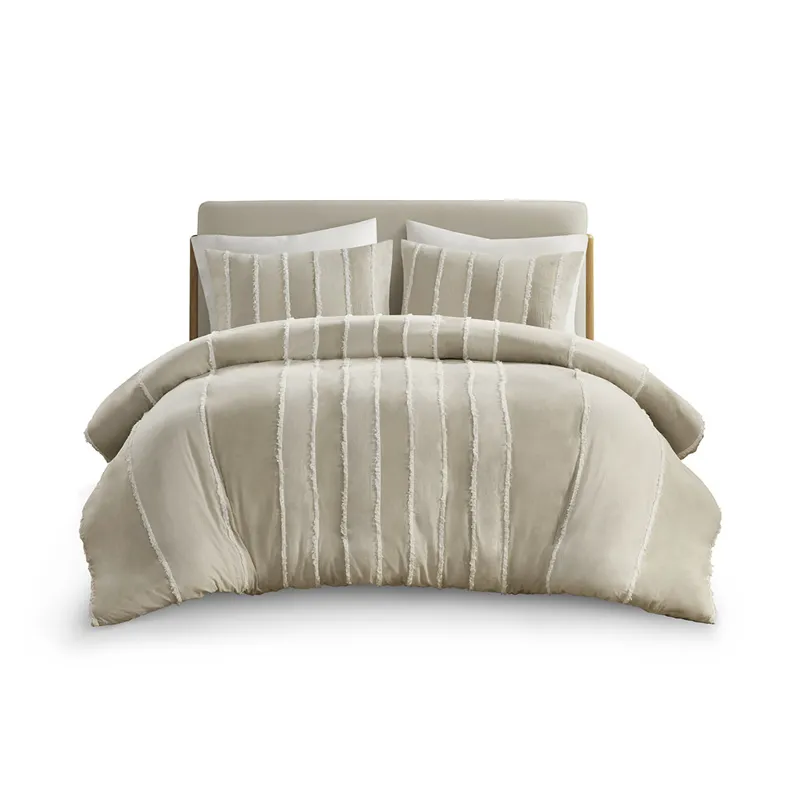 INK+IVY Shay 3 Piece Striped Cotton Duvet Cover Set