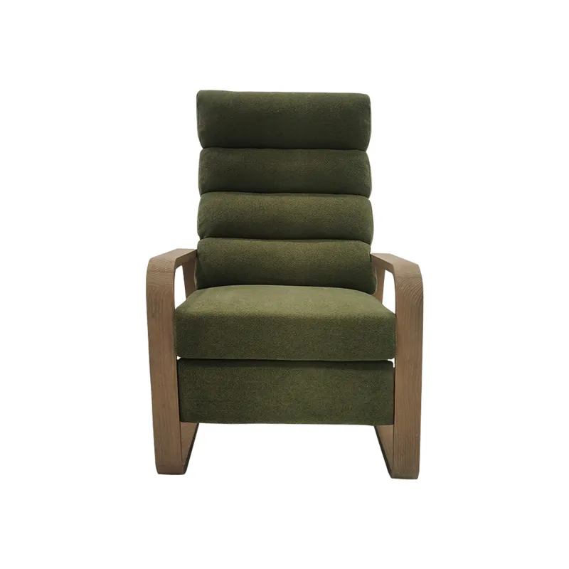 Jordan Wood framed push back Recliner - Green