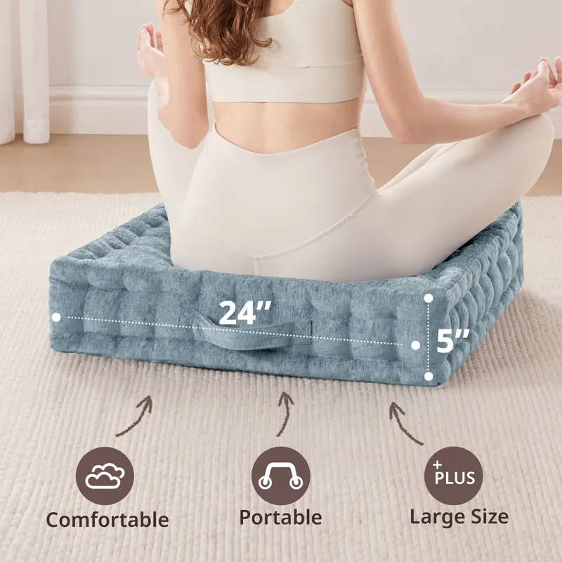 Intelligent Design Azza Poly Chenille Square Floor Pillow Cushion