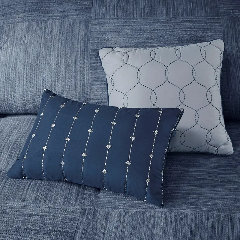 Madison Park Walter 7 Piece Printed Seersucker Comforter Set