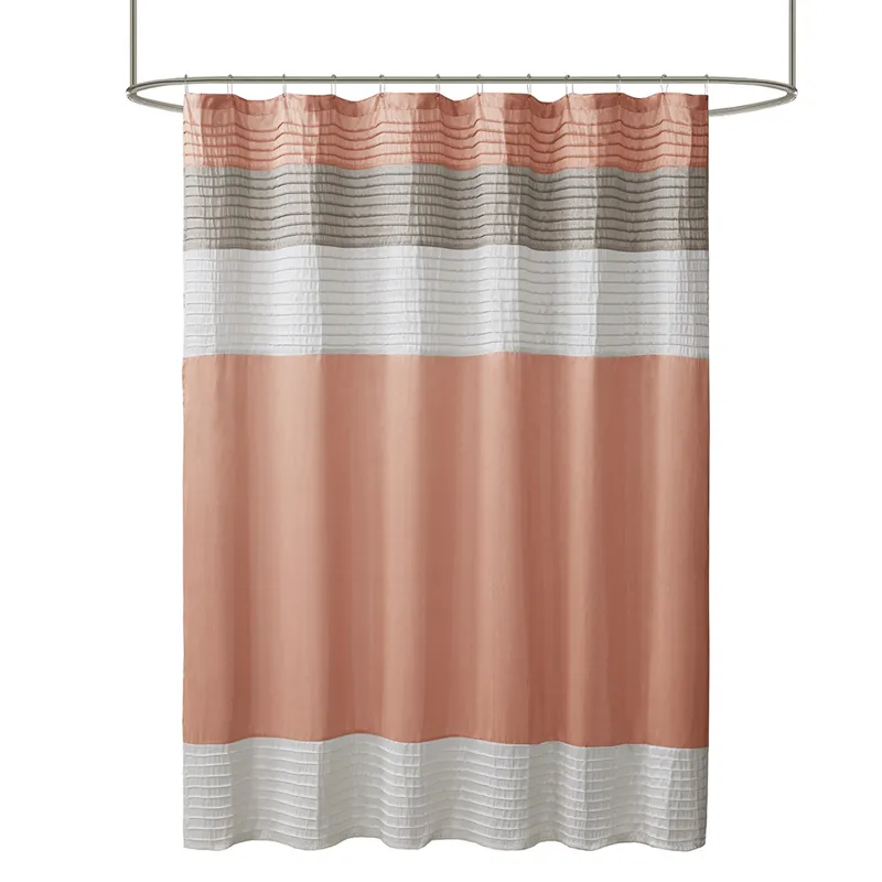 Amherst Faux Silk Shower Curtain - Coral
