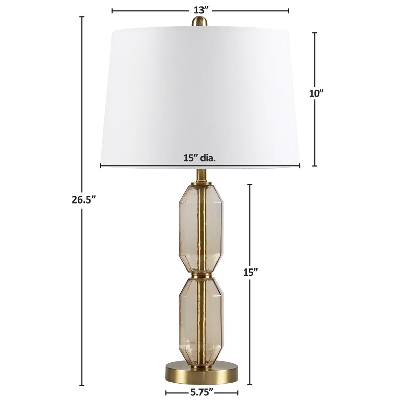 Zirconia Faceted Brown Glass Table Lamp - Brown
