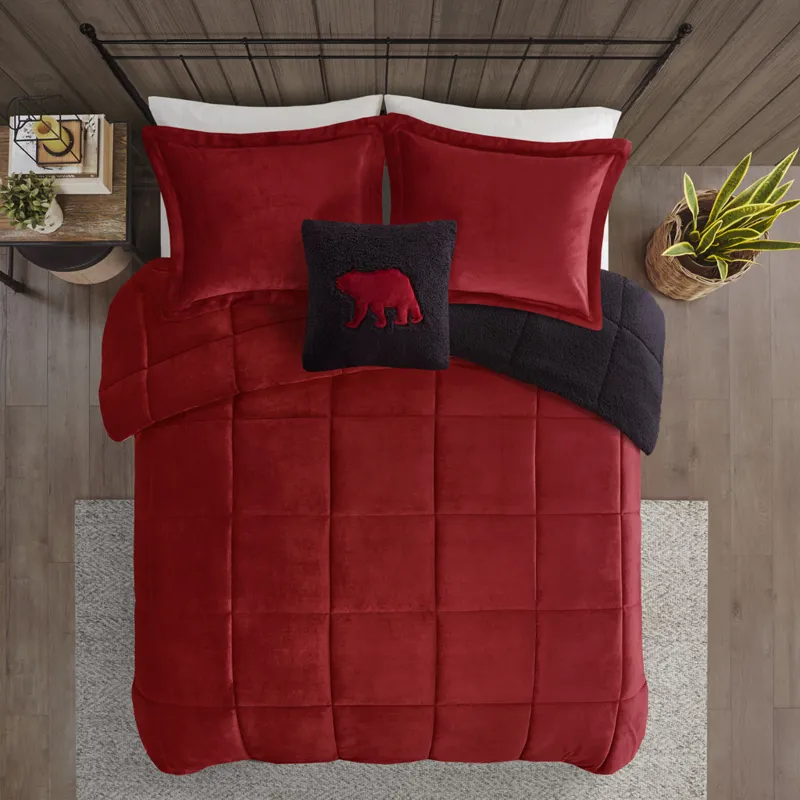 Woolrich Alton Plush to Sherpa Down Alternative Comforter Set