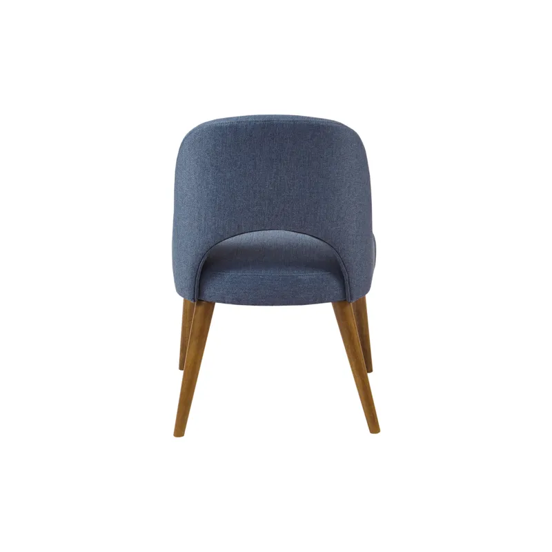 Nola Upholstered Dining Side Chairs with Cutout Back design (Set of 2) - Navy