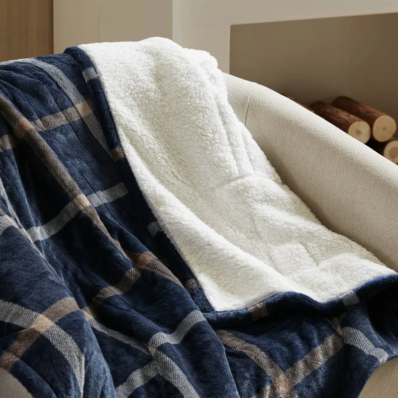 Woolrich Print Plush to Sherpa Heated Throw