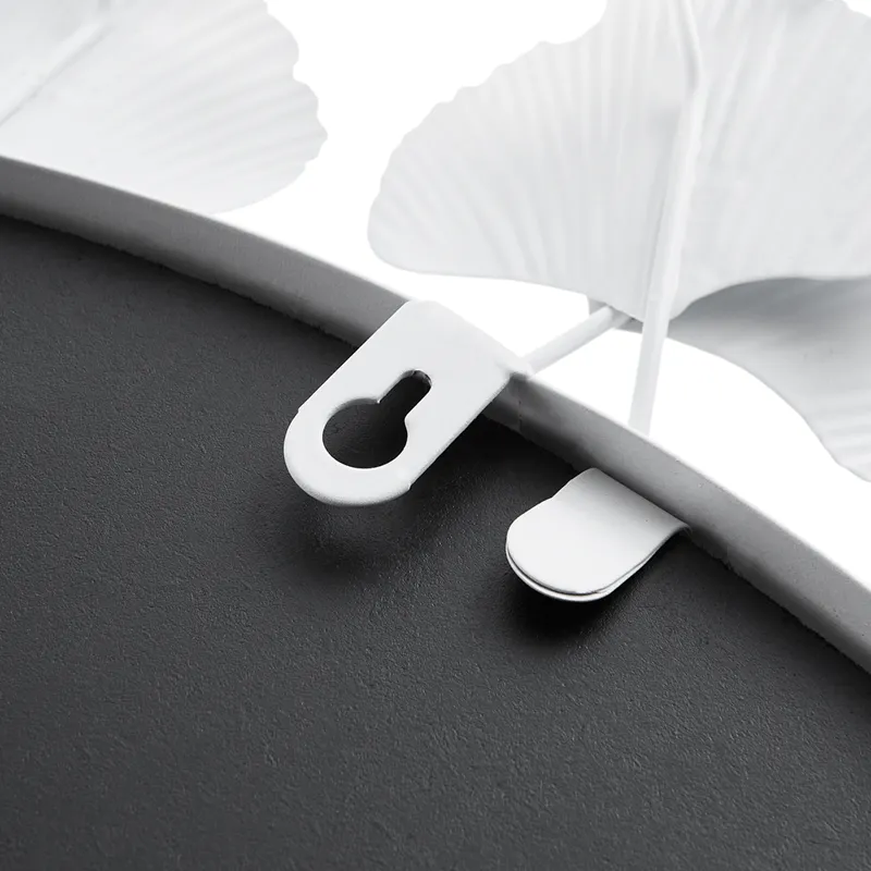 Eden Gingko Leaf Round Wall Mirror 30.5” - White