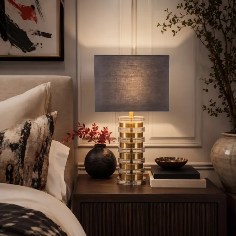 Nicole Miller Elowen Acrylic Disc Table Lamp