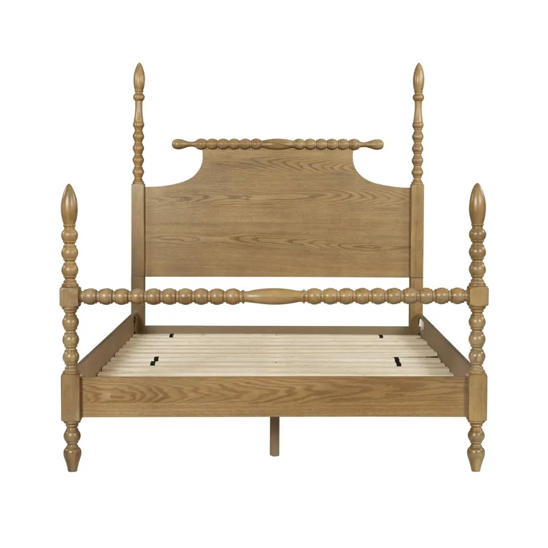 Beckett Queen Turned Wood Spindle Bed - Natural