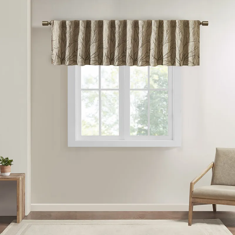Madison Park Andora Faux Silk Embroidered Window Valance