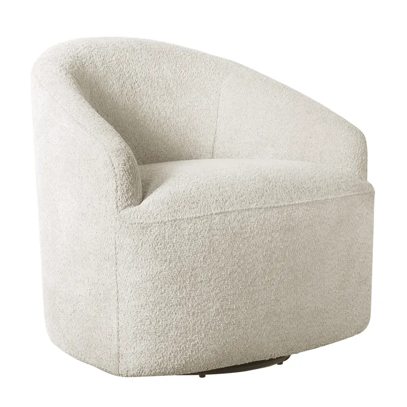 Bonn Upholstered 360 Degree Swivel Chair - Cream