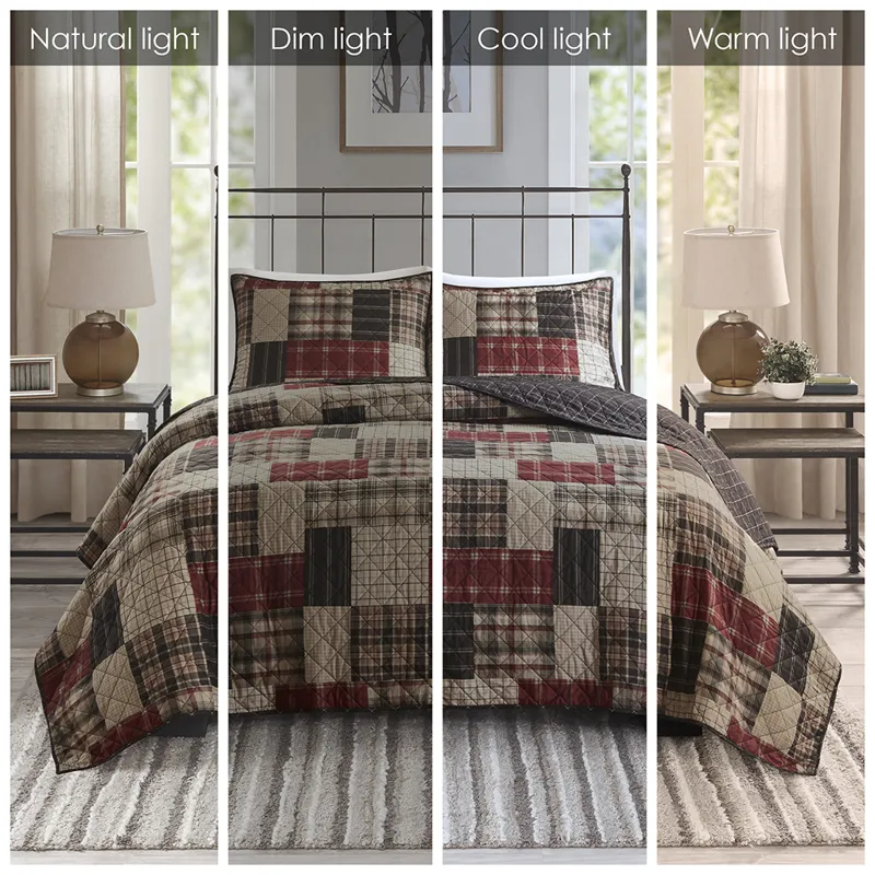 Madison Park Timber 3 Piece Reversible Printed Quilt Set