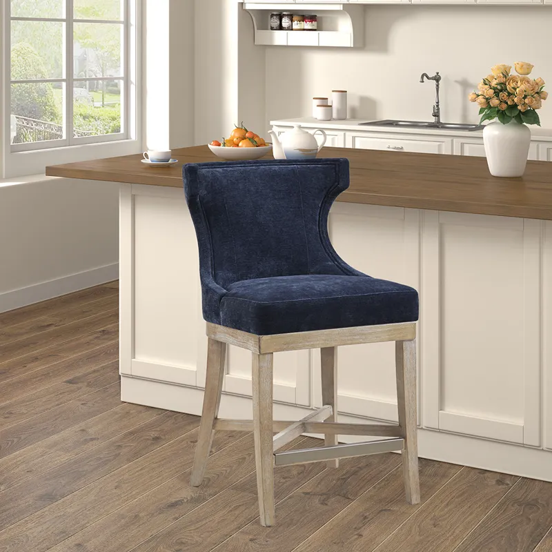 Carson Counter Stool with Swivel Seat - Navy