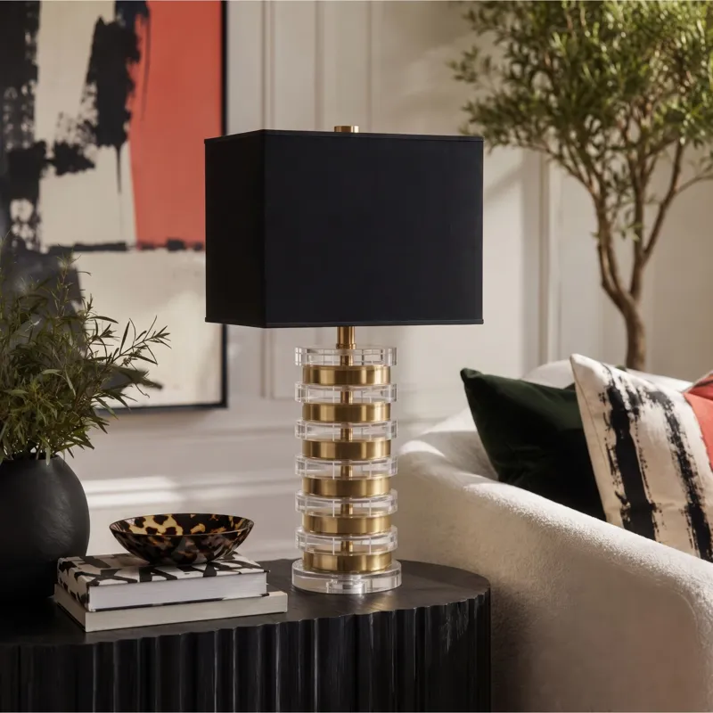 Nicole Miller Elowen Acrylic Disc Table Lamp