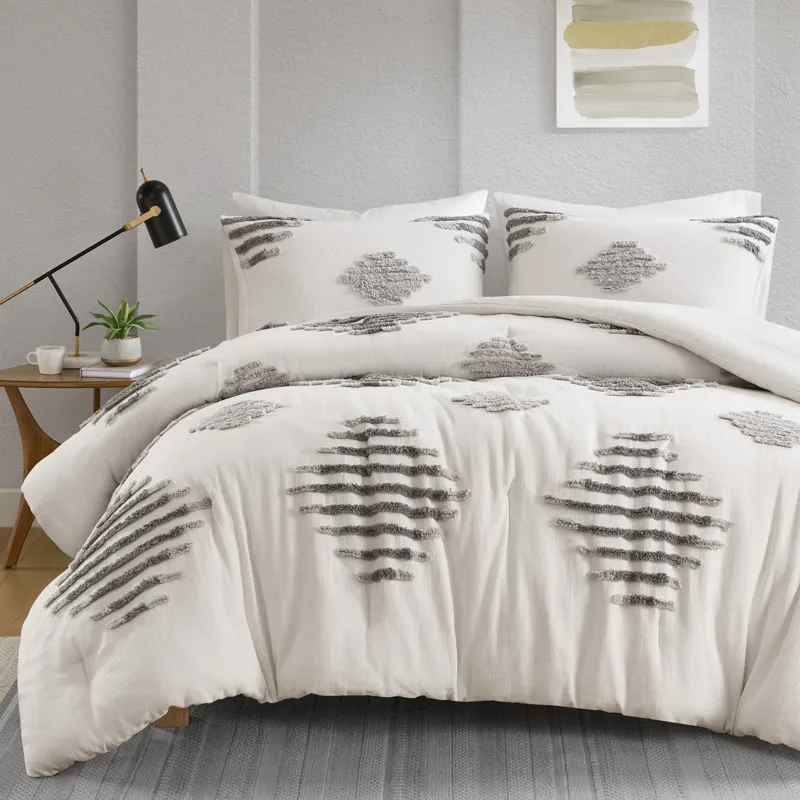 INK+IVY Tahli 3 Piece Cotton Blend Chenille Comforter Set